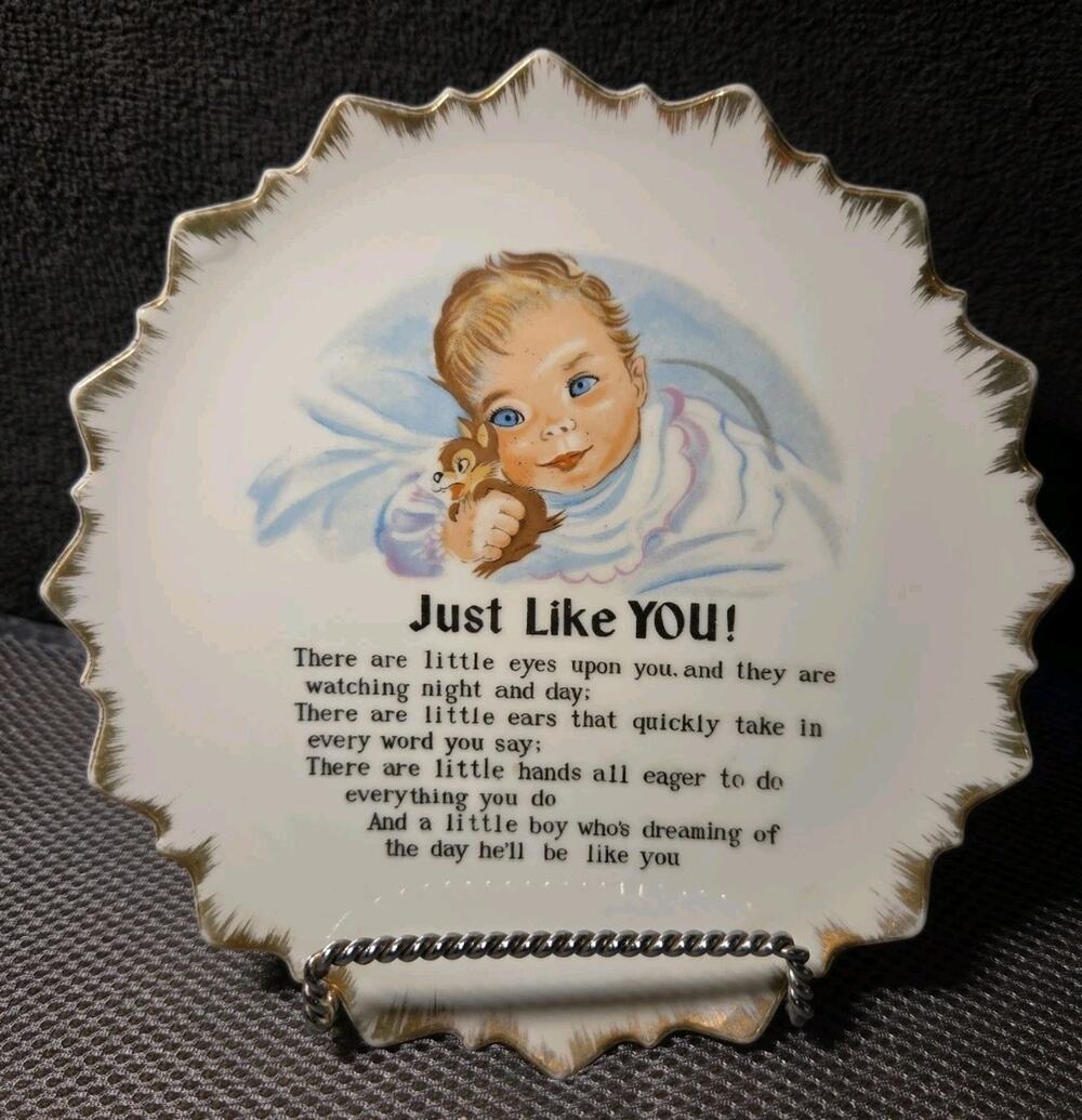 Bradley Japan decorative plate "Just Like You" poem for mothers or fathers